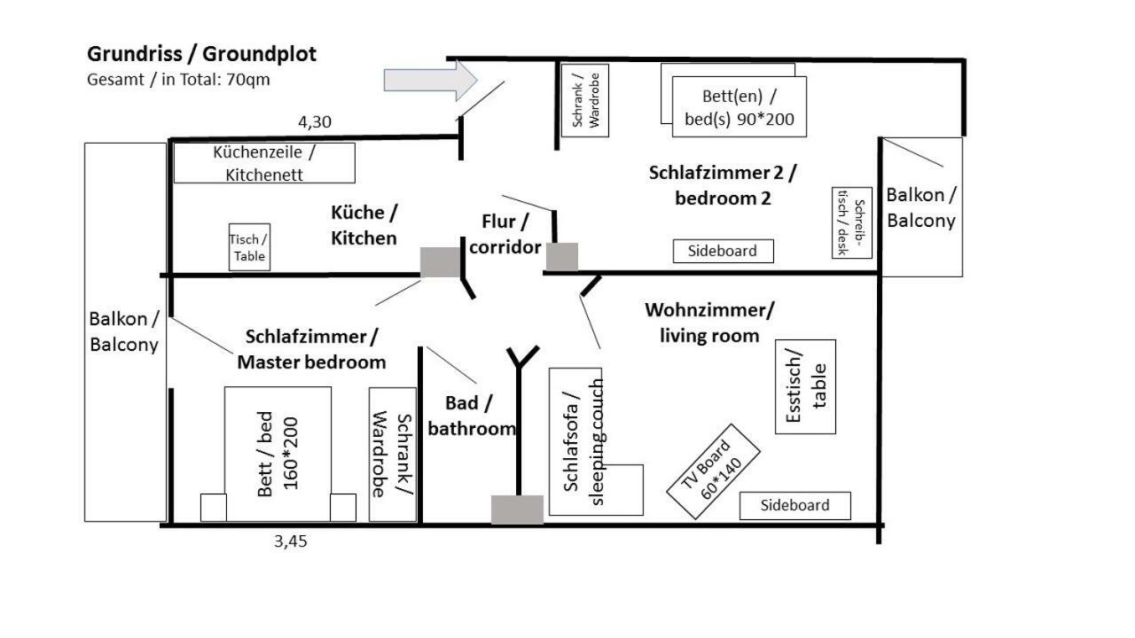 Zentrale 3 Zimmer Altbauwohnung Mit Balkon 弗伦斯堡 外观 照片